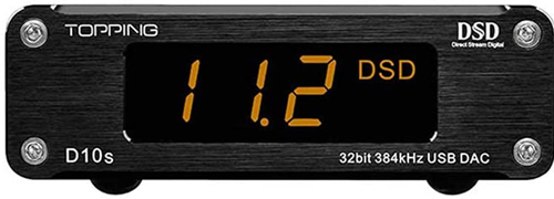 Topping D10s HiFi DAC Décodeur USB HiFi CSS XMOS XU208 ES9038Q2M Optique Coaxial DAC DSD256 PCM 384 kHz Décodeur Audio (Noir)