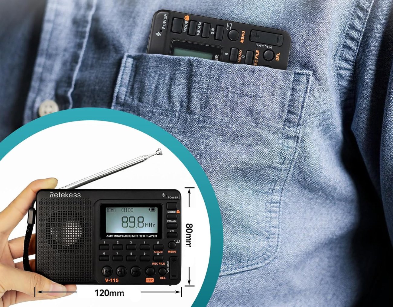 Avis sur la Radio FM Portable Retekess V115