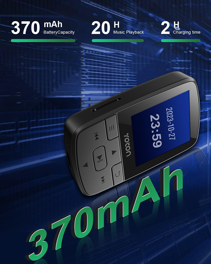 Test YOTON Lecteur MP3 Bluetooth 5.2 64Go - avec Clip le lecteur MP3 ultra-léger qui redéfinit la mobilité musicale