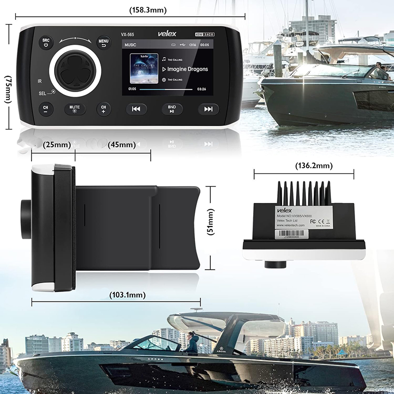 Details - Test de la Radio Velex Stéréo Marine - Lecteur Audio Vidéo DAB+FMAM avec Bluetooth L'Autoradio Marine de Référence