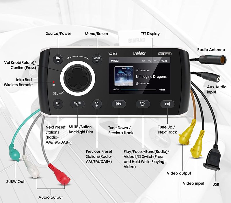 Details Test de la Radio Velex Stéréo Marine - Lecteur Audio Vidéo DAB+FMAM avec Bluetooth L'Autoradio Marine de Référence