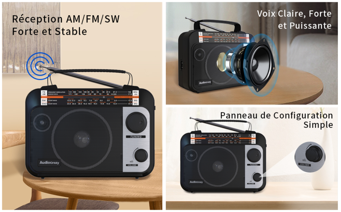 Test COMPLET de la Radio Portable FM Audiocrazy AC-Q1ARB - Comparaison avec la Concurrence