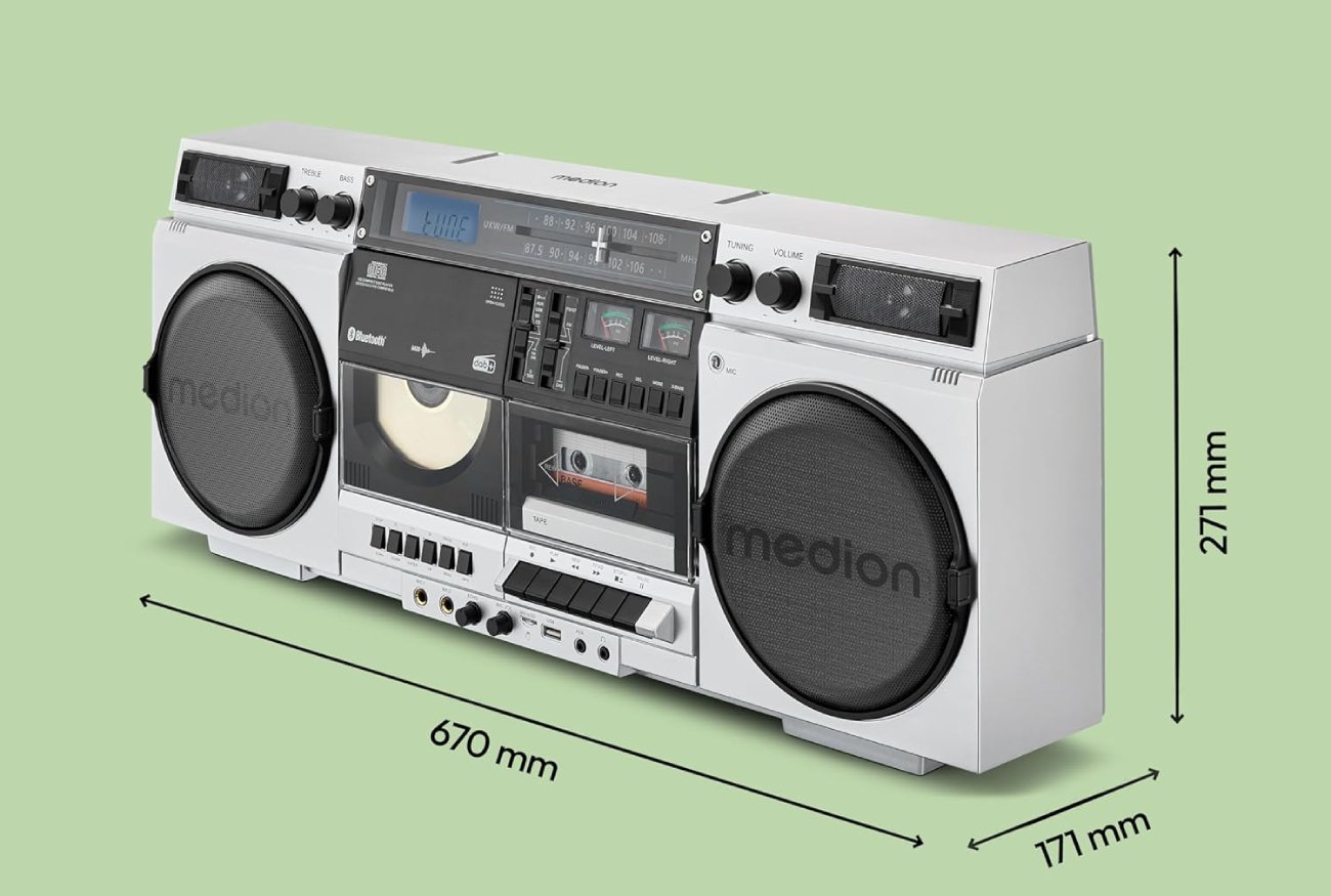Avis sur le Radio Cassette CD MEDION P66538 Ghettoblaster Rétro