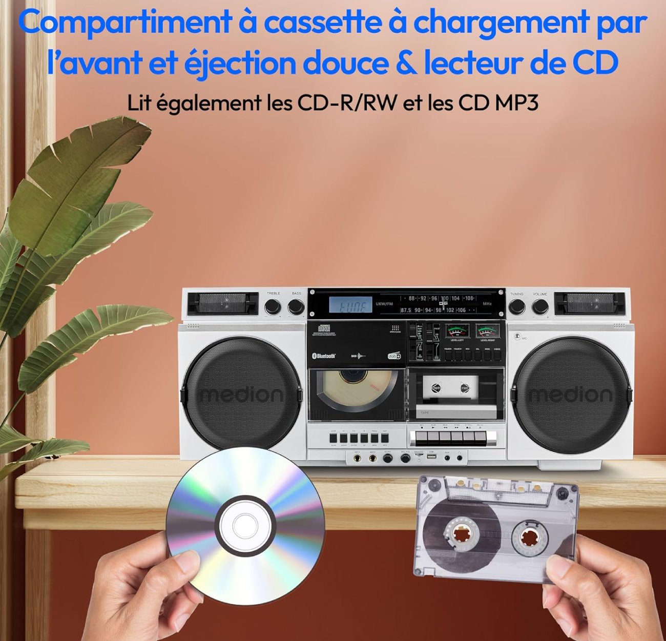 Présentation du MEDION P66538 Radio Cassette CD Ghettoblaster Rétro