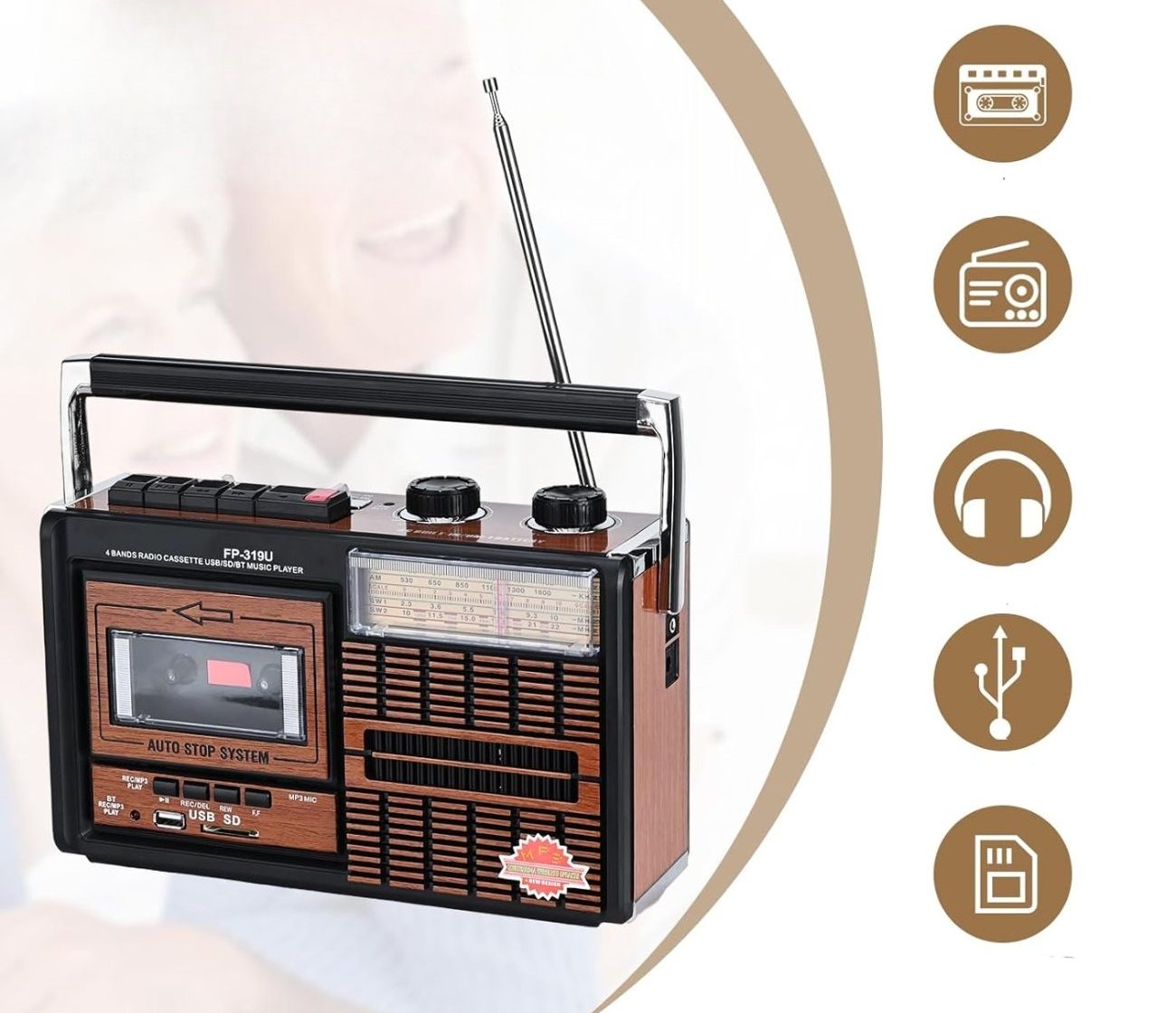 Test Complet Radio Portable Rétro Lychee avec Lecteur et Enregistreur de Cassettes - Performance et Qualité Sonore