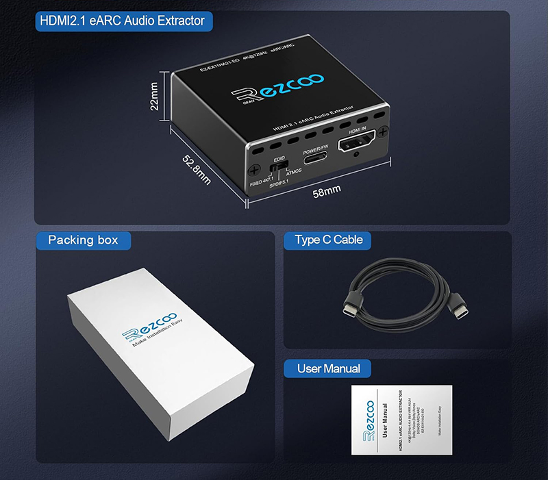 ROFAVEZCO Extracteur Audio HDMI 2.1 eARC 4K@120Hz - Le Test Complet pour Votre Setup Gaming et Home Cinéma