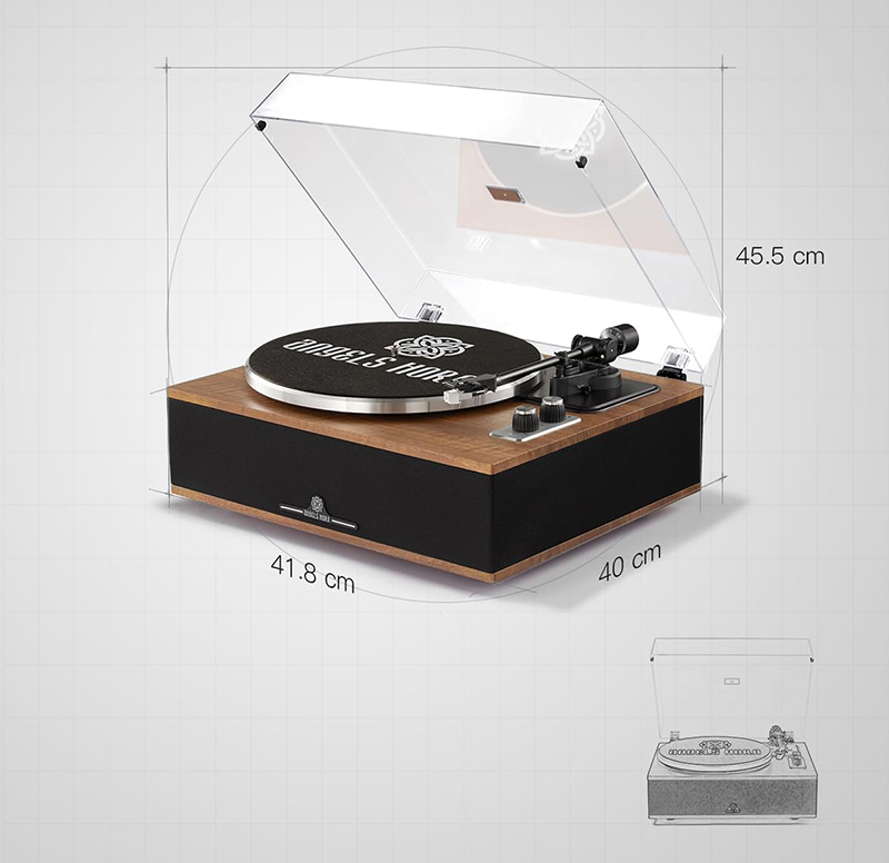 Dimensions ANGELS HORN H0051 Test Complet et Avis Détaillé de cette Platine Vinyle Tout-en-Un