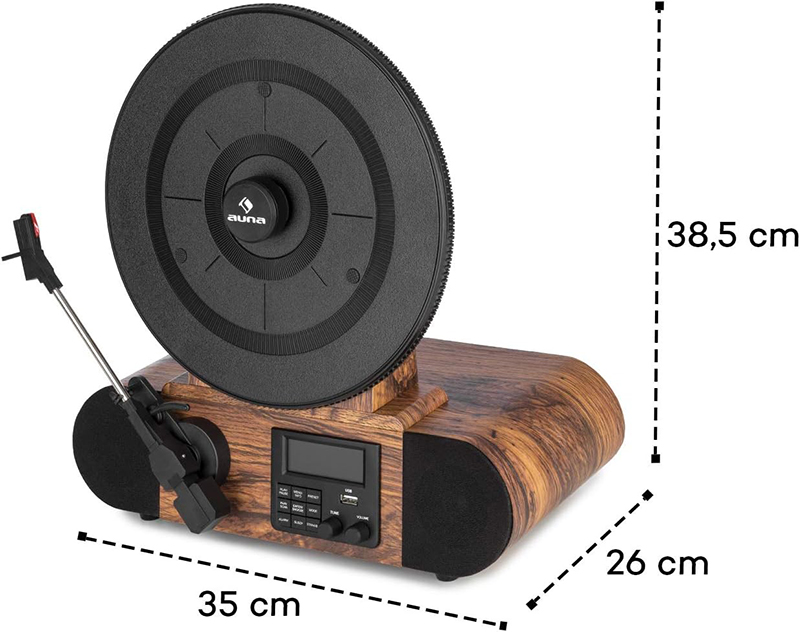 Dimensions Platine Vinyle AUNA Verticalo SE Notre Avis Complet