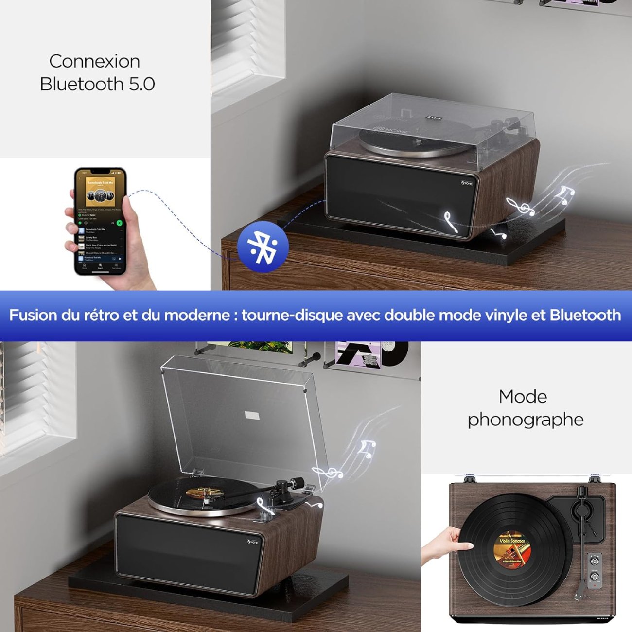 MON Test COMPLET de la Platine Vinyle XJ-HOME avec Haut-parleurs Intégrés - Connectivité Moderne - Bluetooth 5.0 et USB