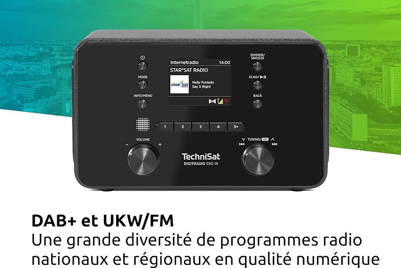 Test TechniSat DIGITRADIO 550 IR radio internet stéréo DAB complète
