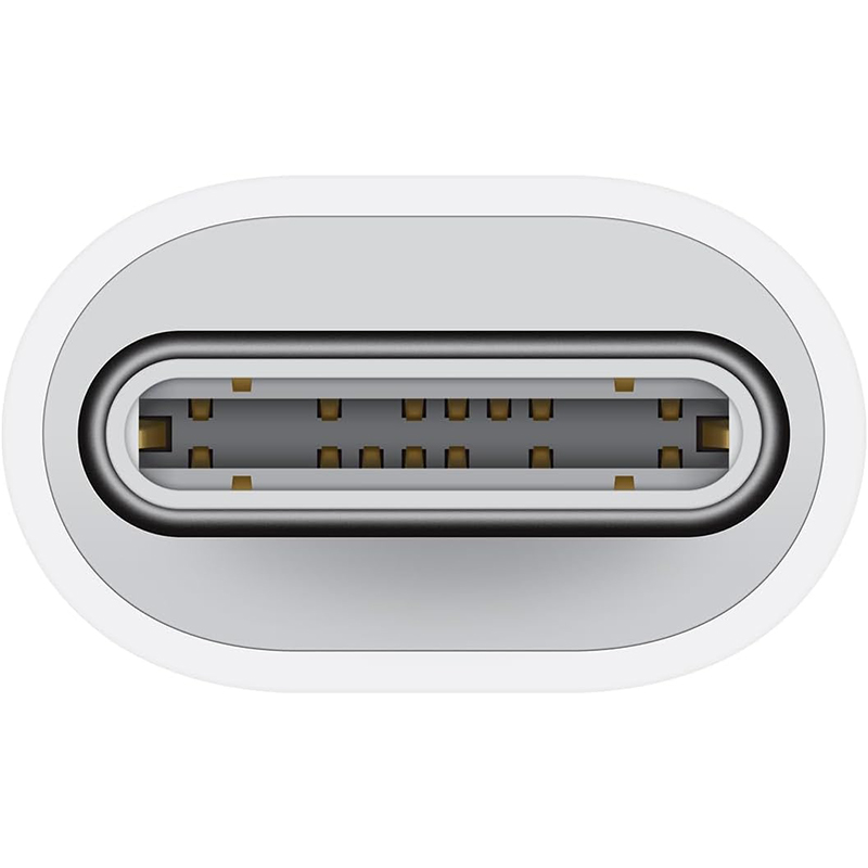 Vue arrière de l’adaptateur Apple USB-C vers Lightning.