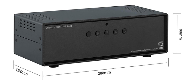 Dimensions exactes du Douk Audio MC105 avec mesures indiquées.