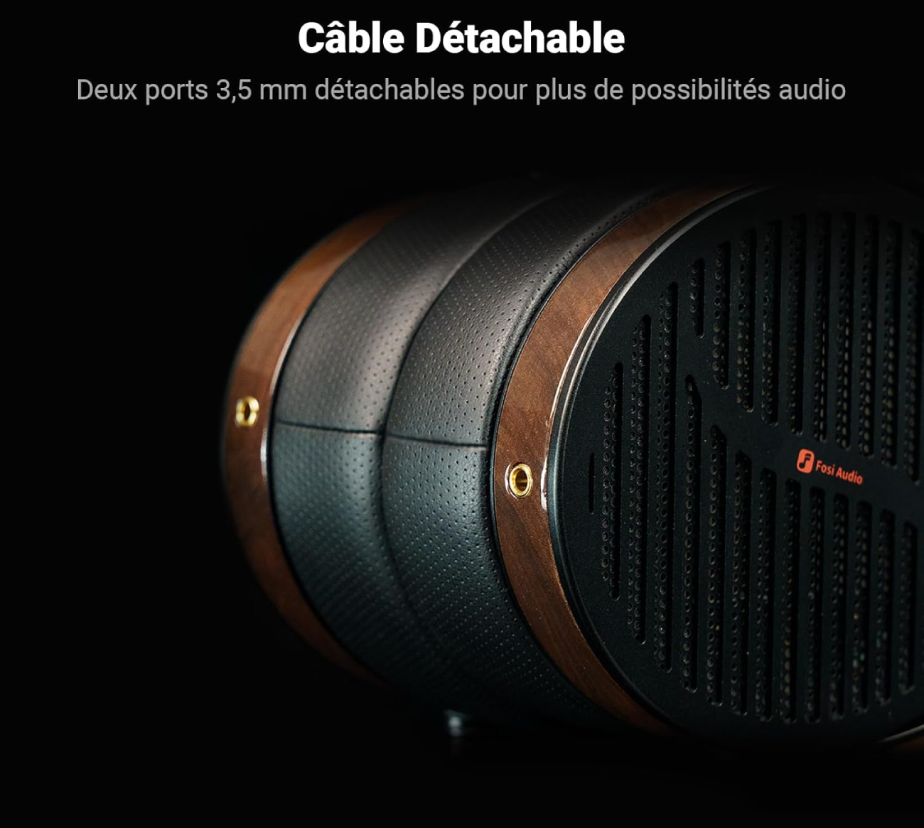 Fosi Audio i5 avec double port jack 3,5 mm détachable pour câble audio