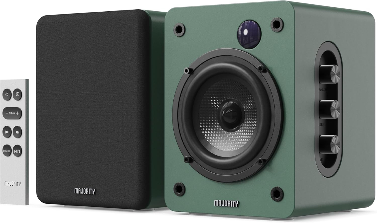Enceintes Majority D50X 60W avec télécommande et réglages latéraux