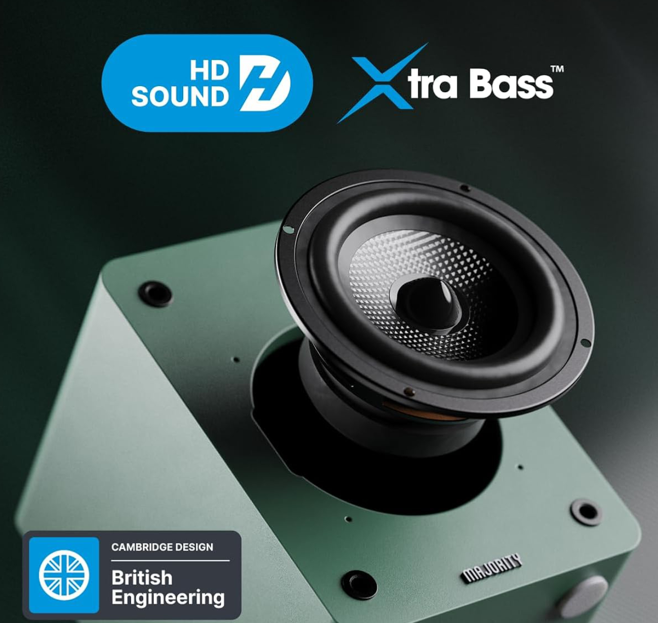 Haut-parleur Majority D50X avec technologie Xtra Bass et conception britannique