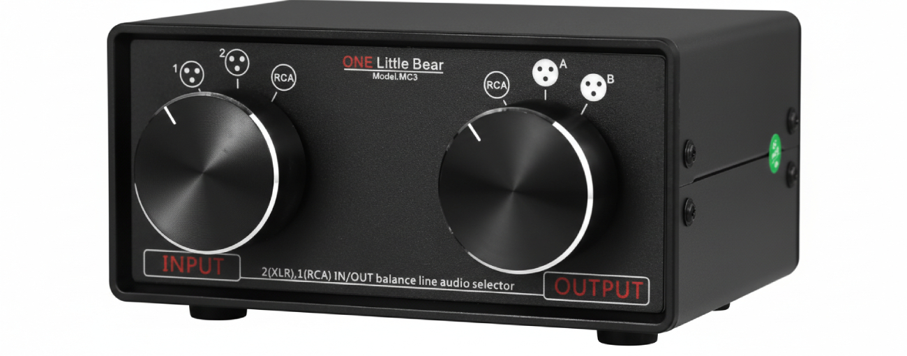 Sélecteur audio passif Nobsound Little Bear MC3 avec doubles sélecteurs input et output XLR RCA