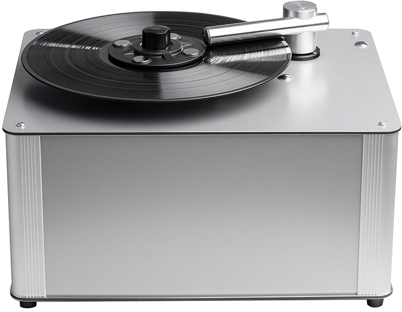 Gros plan sur vinyle en lecture sur Test Pro-Ject VC-S3