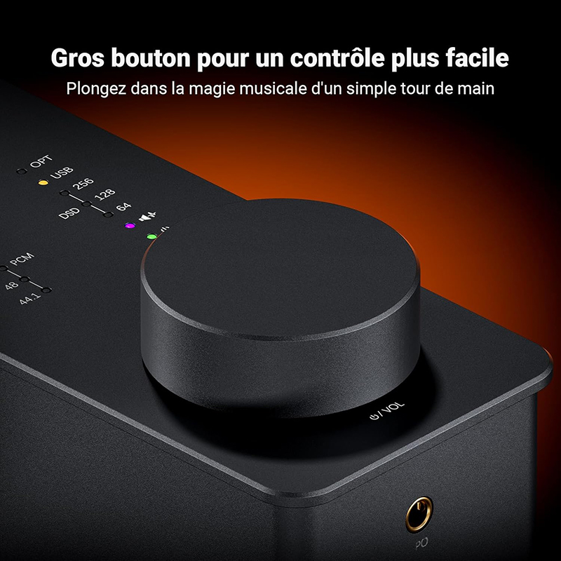 Les dimensions du Fosi Audio SK02 indiquent un format compact adapté aux petits espaces