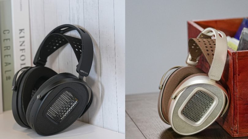HIFIMAN HE1000 WiFi (noir) et Arya WiFi (champagne) — casques planaires magnétiques ouverts avec DAC R2R Hymalaya intégré