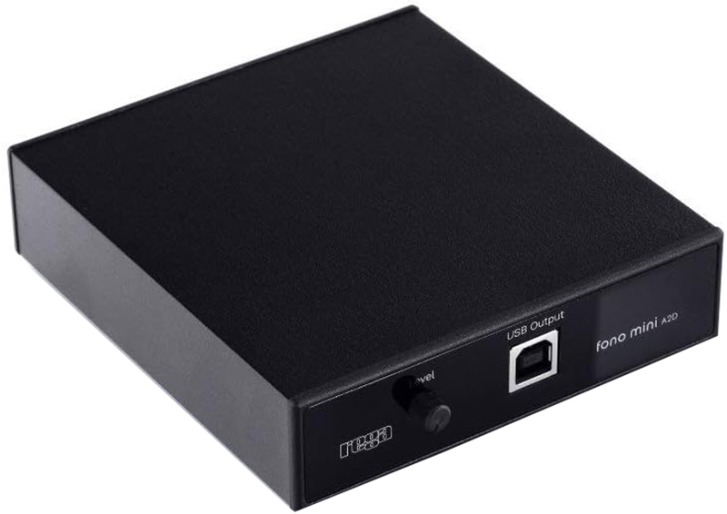 Profil latéral du Rega Fono Mini A2D MK2 montrant sa finition compacte