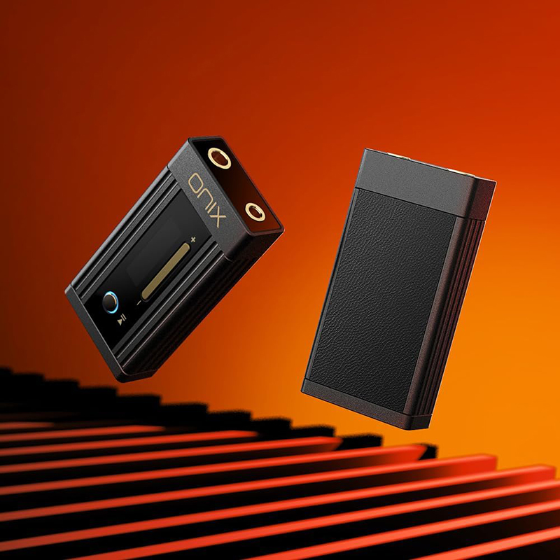 Gros plan sur le SHANLING Onix Alpha XI1 montrant ses finitions métalliques et ses composants audio détaillés.