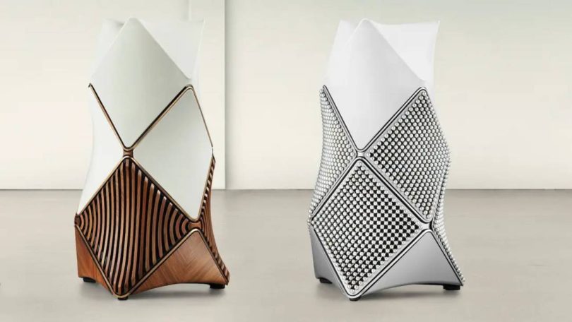 Bang & Olufsen Beolab 90 éditions Monarch et Zenith, finitions exclusives du centenaire avec lattes de palissandre et sphères d'aluminium anodisé