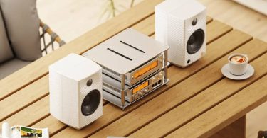 FiiO SP5 White, paire d'enceintes actives de bureau en aluminium moulé avec tweeter et woofer 5,25 pouces