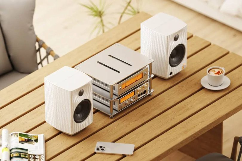 FiiO SP5 White, paire d'enceintes actives de bureau en aluminium moulé avec tweeter et woofer 5,25 pouces
