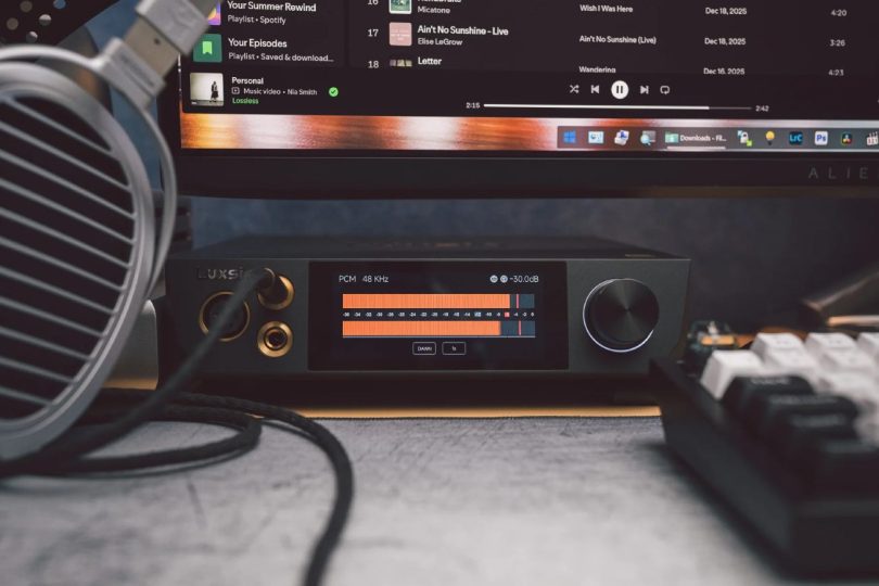 DAC et amplificateur casque Luxsin X8 avec écran VU-mètres, sorties XLR4 et jack 6.35mm
