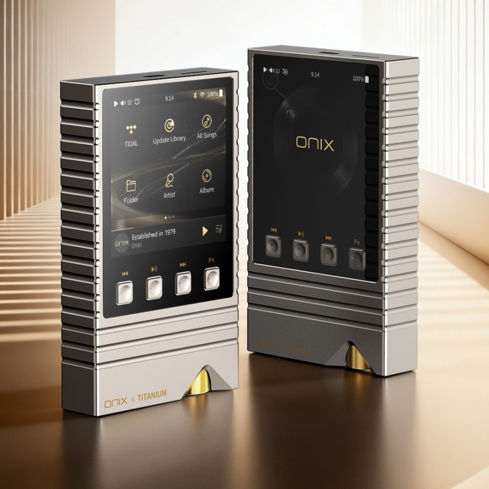ONIX XM5 Titanium Limited Edition vue face et dos châssis titane rainuré molette dorée