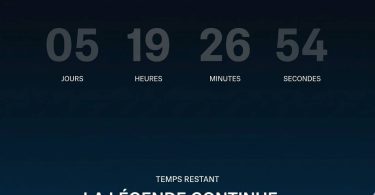 Capture d'écran du teaser officiel Sennheiser sur sennheiser.com affichant un compte à rebours en jours, heures, minutes, secondes avec la mention "Temps restant" et le slogan "La légende continue" sur fond bleu nuit, annonçant l'arrivée imminente du Momentum 5 Wireless