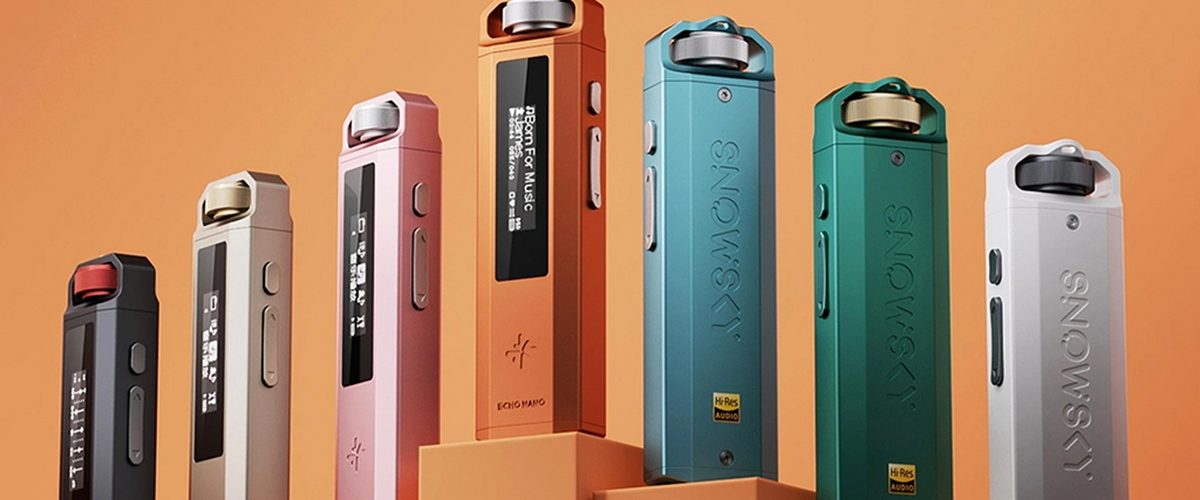 Baladeur audio Hi-Res FiiO Snowsky Echo Nano en aluminium usiné CNC avec molette de contrôle métallique, écran OLED 0,91 pouce et sortie casque 3,5 mm, design rétro années 2000