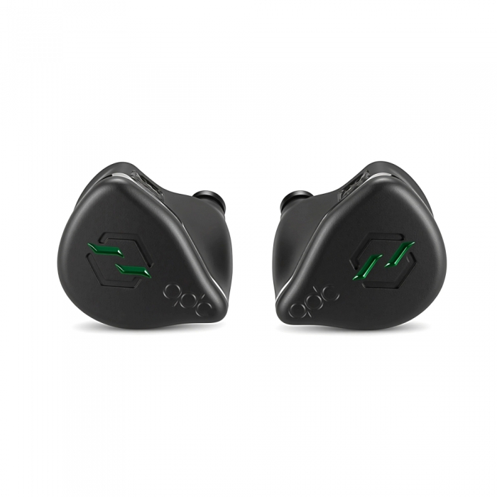 Intras qdc BASALT à coque en titane noir façon basalte, haut-parleur dynamique unique de 13 mm à membrane en diamant pur, connecteurs 2 broches 0,78 mm