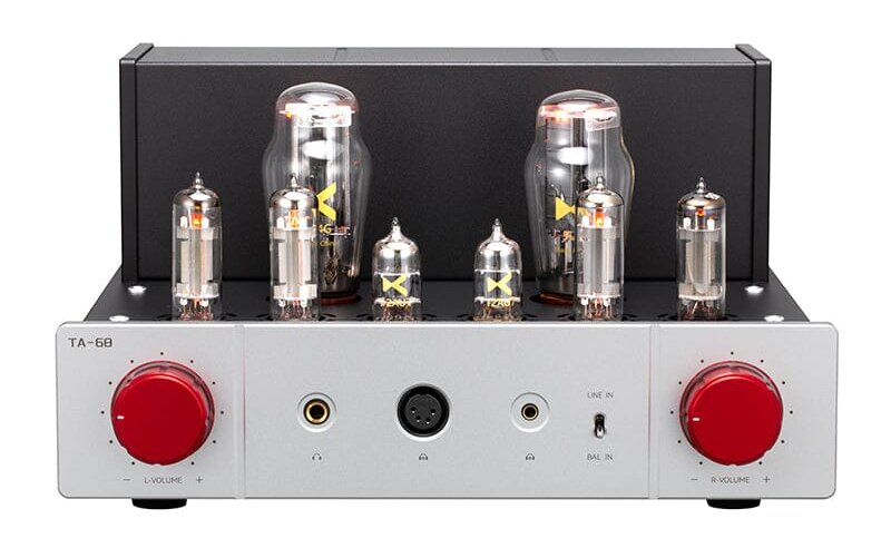 xDuoo TA-68, ampli casque 100 % tubes symétrique avec redresseurs 5U4G, doubles triodes 12AU7 et triodes de puissance 6C19, châssis aluminium sablé